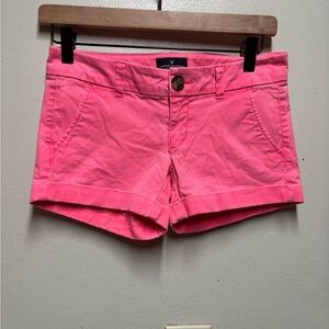 American eagle pink chino shorts 00 cuffed midi